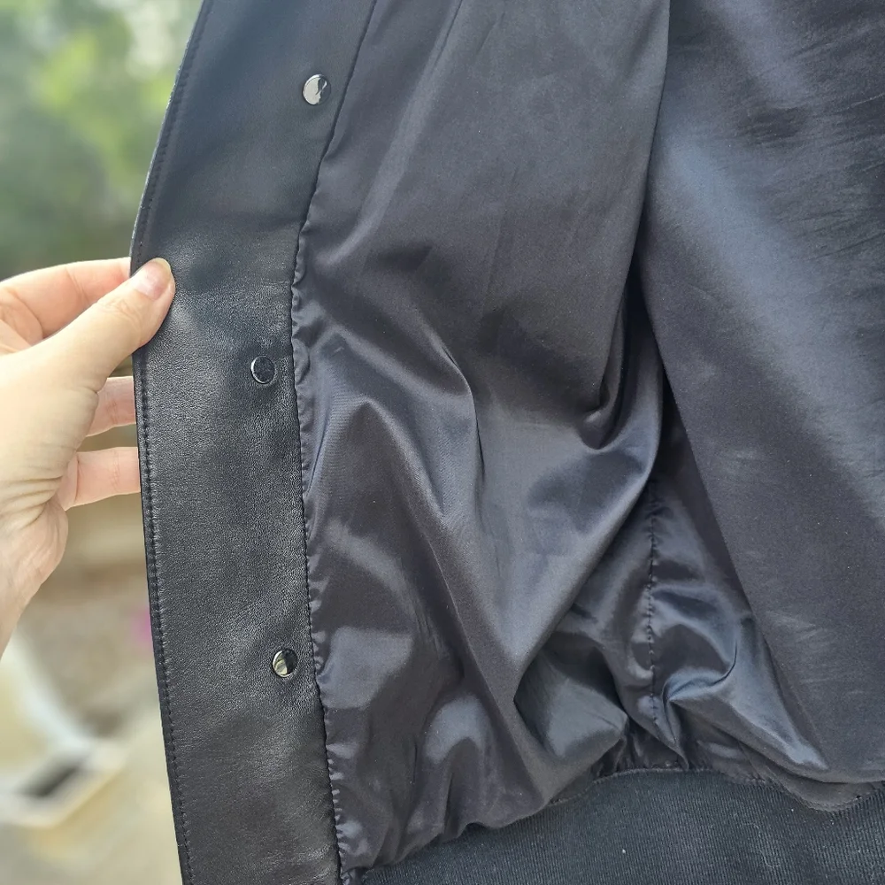 EMPORIO Armani black butter soft leather bomber jacket  M - Picture 11 of 16